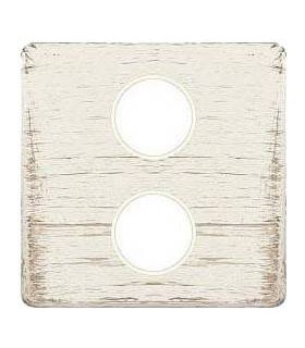 Монтажная плата для механизмов TV/SAT с двумя коннекторами FEDE, white decape + beige FD04316BD-A