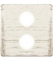 Монтажная плата для механизмов TV/SAT с двумя коннекторами FEDE, white decape + beige FD04316BD-A