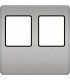 Монтажная плата FEDE для двойного информационного разъема RJ-45, bright chrome + black FD04318CB-M