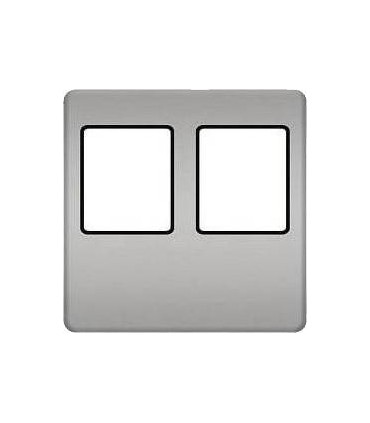 Монтажная плата FEDE для двойного информационного разъема RJ-45, bright chrome + black FD04318CB-M
