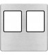 Монтажная плата FEDE для двойного информационного разъема RJ-45, nickel satin + black FD04318NS-M