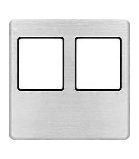 Монтажная плата FEDE для двойного информационного разъема RJ-45, nickel satin + black FD04318NS-M