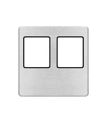 Монтажная плата FEDE для двойного информационного разъема RJ-45, nickel satin + black FD04318NS-M
