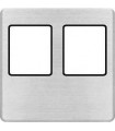 Монтажная плата FEDE для двойного информационного разъема RJ-45, nickel satin + black FD04318NS-M
