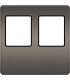 Монтажная плата FEDE для двойного информационного разъема RJ-45, graphite + black FD04318GR-M