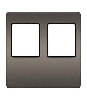 Монтажная плата FEDE для двойного информационного разъема RJ-45, graphite + black FD04318GR-M