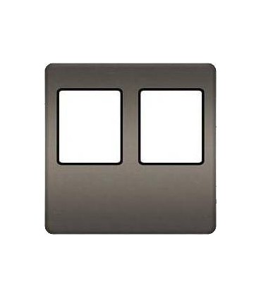 Монтажная плата FEDE для двойного информационного разъема RJ-45, graphite + black FD04318GR-M
