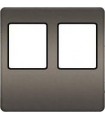 Монтажная плата FEDE для двойного информационного разъема RJ-45, graphite + black FD04318GR-M