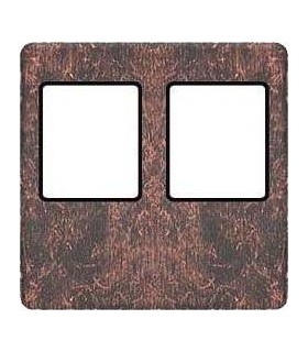 Монтажная плата FEDE для двойного информационного разъема RJ-45, rustic cooper + black FD04318RU-M