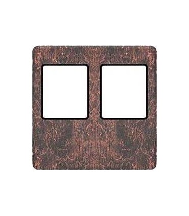 Монтажная плата FEDE для двойного информационного разъема RJ-45, rustic cooper + black FD04318RU-M