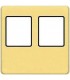 Монтажная плата FEDE для двойного информационного разъема RJ-45, bright gold + black FD04318OB-M