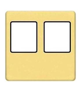 Монтажная плата FEDE для двойного информационного разъема RJ-45, bright gold + black FD04318OB-M