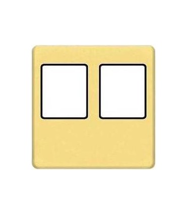 Монтажная плата FEDE для двойного информационного разъема RJ-45, bright gold + black FD04318OB-M