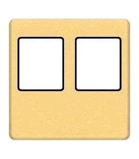 Монтажная плата FEDE для двойного информационного разъема RJ-45, real gold + black FD04318OR-M