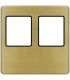 Монтажная плата FEDE для двойного информационного разъема RJ-45, matt patina + black FD04318PM-M