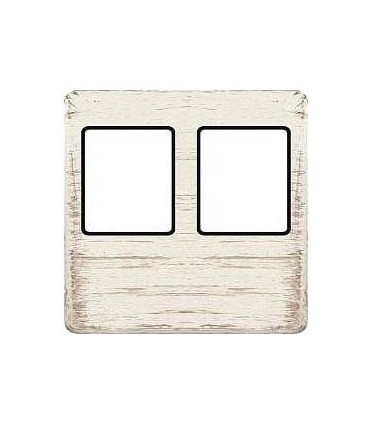 Монтажная плата FEDE для двойного информационного разъема RJ-45, white decape + black FD04318BD-M