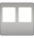 Монтажная плата FEDE для двойного информационного разъема RJ-45, bright chrome + beige FD04318CB-A