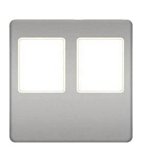 Монтажная плата FEDE для двойного информационного разъема RJ-45, bright chrome + beige FD04318CB-A