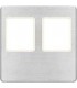 Монтажная плата FEDE для двойного информационного разъема RJ-45, nickel satin + beige FD04318NS-A