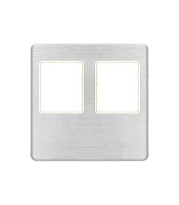 Монтажная плата FEDE для двойного информационного разъема RJ-45, nickel satin + beige FD04318NS-A