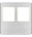 Монтажная плата FEDE для двойного информационного разъема RJ-45, nickel satin + beige FD04318NS-A