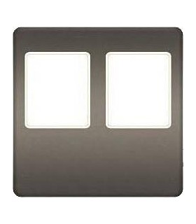 Монтажная плата FEDE для двойного информационного разъема RJ-45, graphite + beige FD04318GR-A