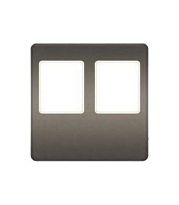 Монтажная плата FEDE для двойного информационного разъема RJ-45, graphite + beige FD04318GR-A