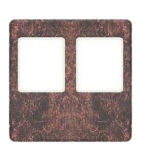 Монтажная плата FEDE для двойного информационного разъема RJ-45, rustic cooper + beige FD04318RU-A