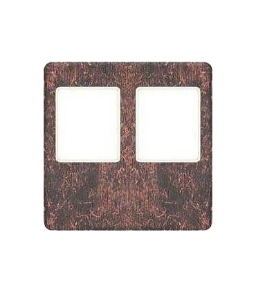 Монтажная плата FEDE для двойного информационного разъема RJ-45, rustic cooper + beige FD04318RU-A