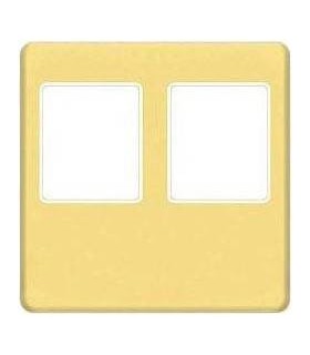 Монтажная плата FEDE для двойного информационного разъема RJ-45, bright gold + beige FD04318OB-A