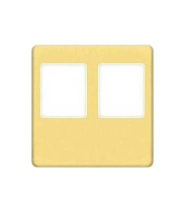 Монтажная плата FEDE для двойного информационного разъема RJ-45, bright gold + beige FD04318OB-A