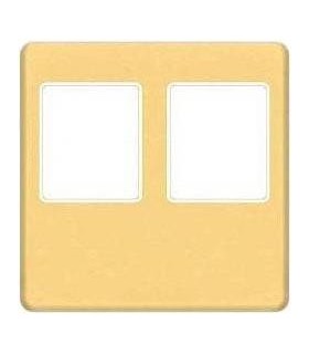 Монтажная плата FEDE для двойного информационного разъема RJ-45, real gold + beige FD04318OR-A