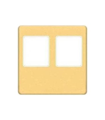 Монтажная плата FEDE для двойного информационного разъема RJ-45, real gold + beige FD04318OR-A