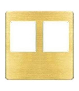Монтажная плата FEDE для двойного информационного разъема RJ-45, bright patina + beige FD04318PB-A