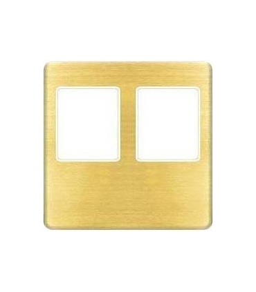 Монтажная плата FEDE для двойного информационного разъема RJ-45, bright patina + beige FD04318PB-A