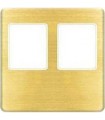 Монтажная плата FEDE для двойного информационного разъема RJ-45, bright patina + beige FD04318PB-A