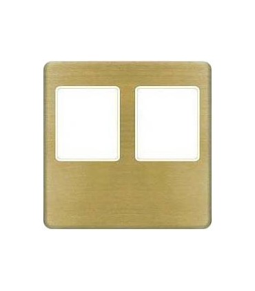 Монтажная плата FEDE для двойного информационного разъема RJ-45, matt patina + beige FD04318PM-A
