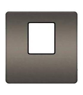 Монтажная плата FEDE для одиночного информационного разъема RJ-45, graphite + black FD04317GR-M