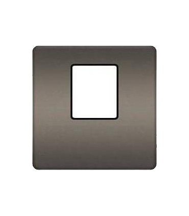 Монтажная плата FEDE для одиночного информационного разъема RJ-45, graphite + black FD04317GR-M