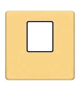 Монтажная плата FEDE для одиночного информационного разъема RJ-45, real gold + black FD04317OR-M