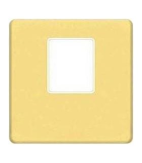 Монтажная плата FEDE для одиночного информационного разъема RJ-45, bright gold + beige FD04317OB-A