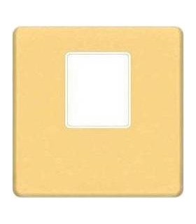 Монтажная плата FEDE для одиночного информационного разъема RJ-45, real gold + beige FD04317OR-A