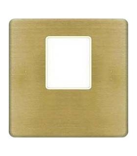 Монтажная плата FEDE для одиночного информационного разъема RJ-45, matt patina + beige FD04317PM-A