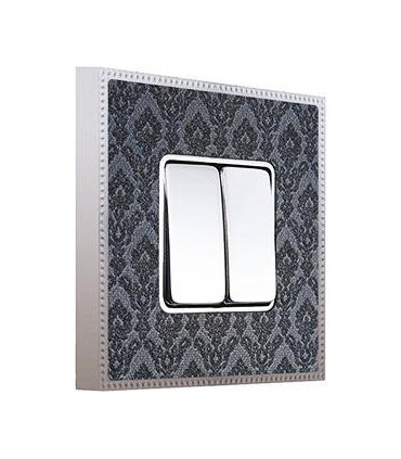 Двухклавишный выключатель в сборе FEDE BELLE EPOQUE TAPESTRY, decornoir - bright chrome FD01441DNCB
