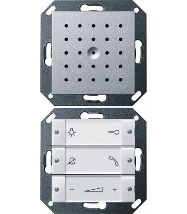 Gira S-55 Алюминий Внутренняя квартирная станция (аудио) скрытого монтажа hand free прозр клавиши 1280126