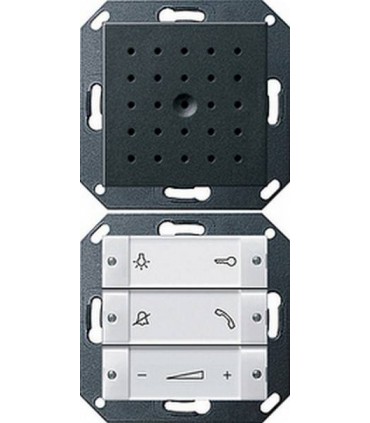 Gira S-55 Антрацит Внутренняя квартирная станция (аудио) скрытого монтажа hand free прозр клавиши 1280128