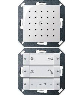 Gira S-55 Бел глянц Внутренняя квартирная станция (аудио) скрытого монтажа hand free прозр клавиши 1280103