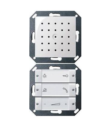 Gira S-55 Бел глянц Внутренняя квартирная станция (аудио) скрытого монтажа hand free прозр клавиши 1280103