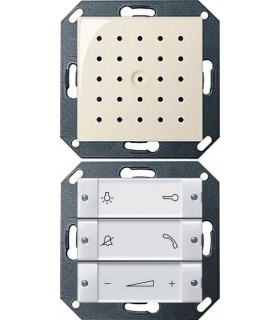 Gira S-55 Крем глянц Внутренняя квартирная станция (аудио) скрытого монтажа hand free прозр клавиши 1280101