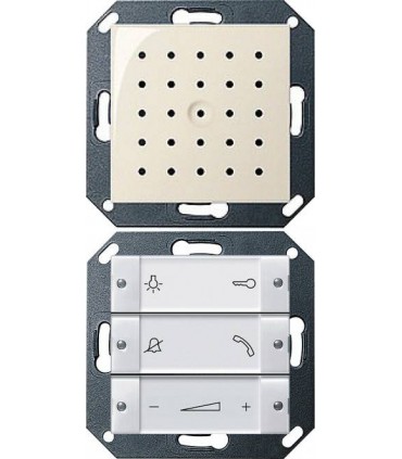 Gira S-55 Крем глянц Внутренняя квартирная станция (аудио) скрытого монтажа hand free прозр клавиши 1280101